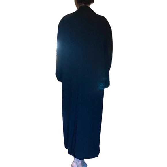 Barneys New York VTG Black Regency Hand Tailored Wool Long Trench Coat Unisex - Picture 7 of 17